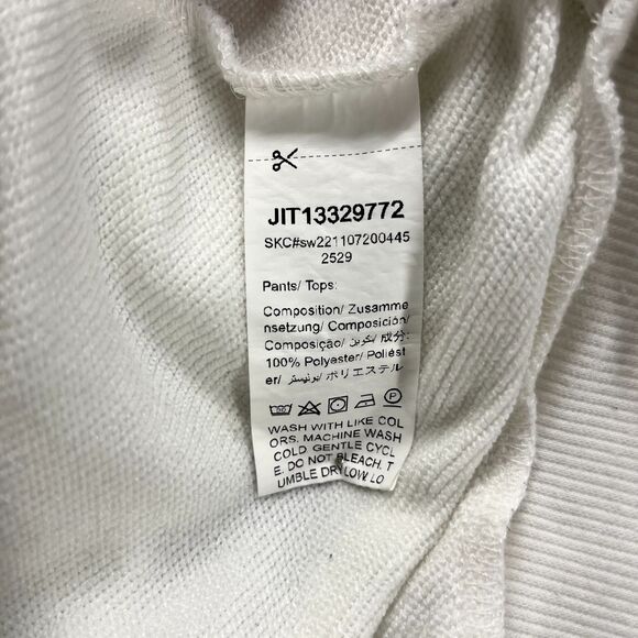 SHEIN Hoodie Womens XS White EZwear Blue Letter Graphic Drawstring Sweatshirt - Picture 12 of 16